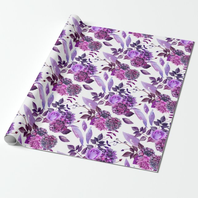 Violett Blumenzwiebeln Botanisch Geschenkpapier (Ungerollt)