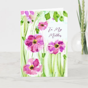 Violett-Blüten-Brunnenblüten zum Muttertag Feiertagskarte