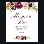 Violett-Blütenzeichen Brautparty mimosa Bar Poster<br><div class="desc">Ein Blumendesign mit schönen Sonnenblumen und einer eleganten marineblauen Farbe. Der Text und die Farben auf diesem Zeichenposter können bearbeitet werden.</div>