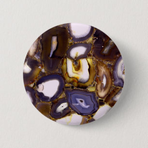Violett Braun Weiße Achatsteinmuster Button