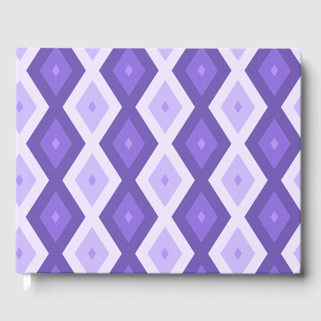 Violett-Diamantmuster Gästebuch (Vorderseite)