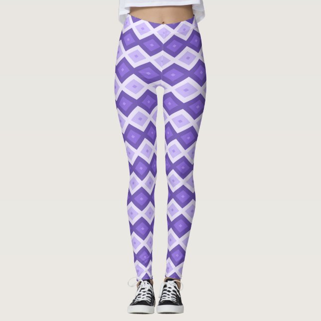 Violett-Diamantmuster Leggings (Vorderseite)