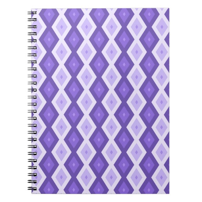 Violett-Diamantmuster Notizblock (Vorderseite)