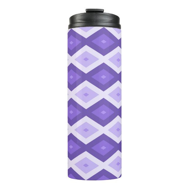 Violett-Diamantmuster Thermosbecher (Vorderseite)