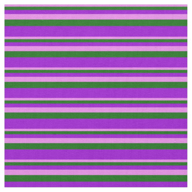 Violett, dunkelgrüne und dunkelviolette Linien Stoff (Nahaufnahme)