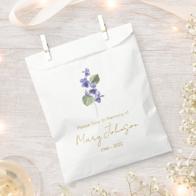 Violett | Einfaches Samenpaket Begräbnis  Geschenktütchen (Ausgeschnitten)