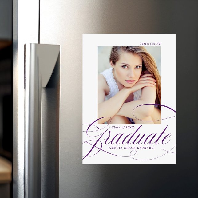 Violett | Eloquence Foto Abschluss Magneteinladung (Von Creator hochgeladen)