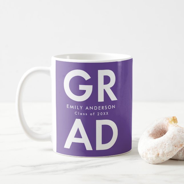 Violett | Fett Grad Abschluss Kaffeetasse (Mit Donut)