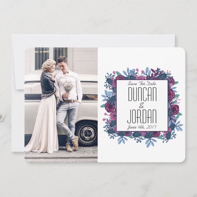 Violett Foto Ankündigung Datum freihalten (Vorderseite)