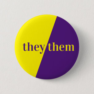 Violett Gelbe Pronoun-Taste Sie/sie Button