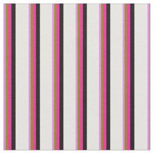 Violett, grün, tiefrosa, schwarz und weiß stoff