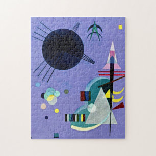 Violett-grüne, farbenfrohe abstrakte Kunstwerke Puzzle