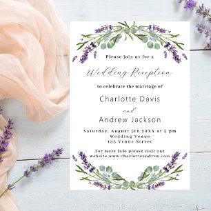 Violett-Hochzeitsempfang im Grünen von Lavendel Einladung