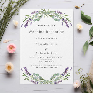 Violett-Hochzeitsempfang im Grünen von Lavendel Einladung