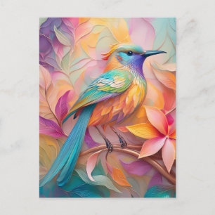 Violett-kehlige Singvogelfantasie Vogel Postkarte
