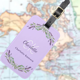 Violett-Lavaflorale Monogramm-Name elegant Gepäckanhänger