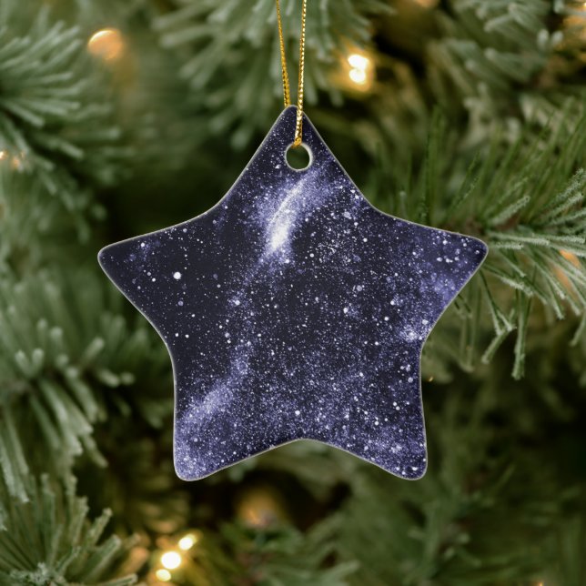 Violett lila abstrakte Galaxie Keramik Ornament (Baum)