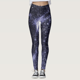 Violett lila abstrakte Galaxie Leggings