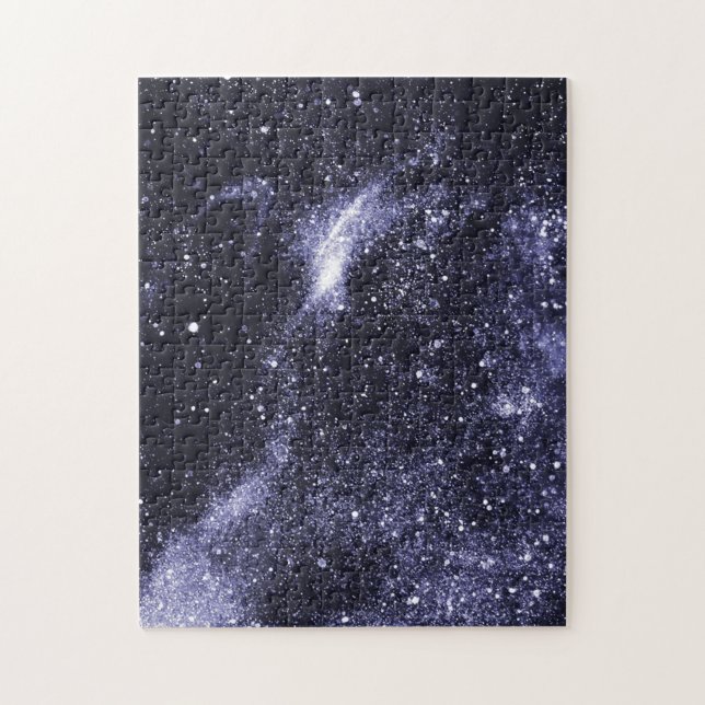 Violett lila abstrakte Galaxie Puzzle (Vertikal)