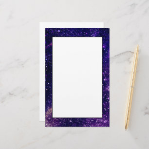 Violett lila abstraktes Galaxienuniversum Briefpapier