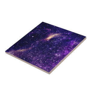 Violett lila abstraktes Galaxienuniversum Fliese