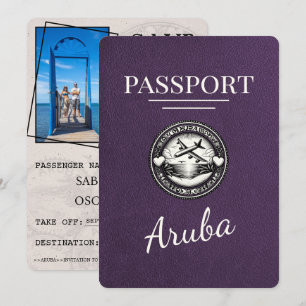 Violett Lila Aruba Reisepass Save The Date