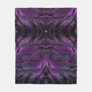 Violett Lila blaue Federstruktur abstrakt Fleecedecke