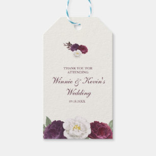 Violett Lila Blumenhochzeit Geschenkanhänger