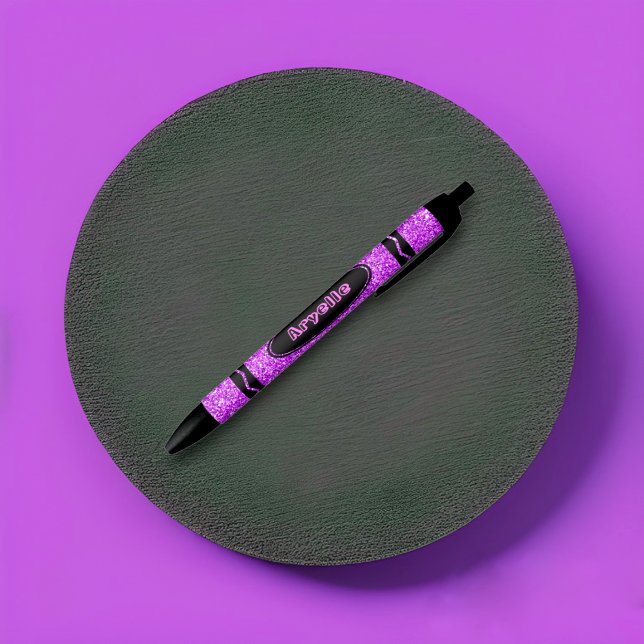 Violett Lila Glitzer Crayon Individuelle Name Push Kugelschreiber (Von Creator hochgeladen)