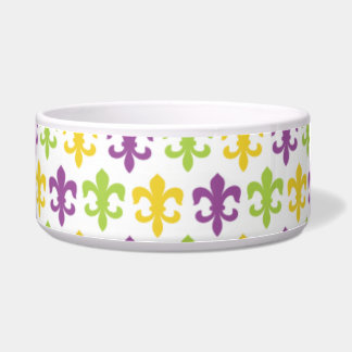Violett Lila, grün und gelb Fleur-de-lis Napf