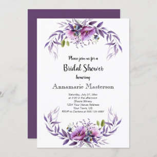 Violett Lila Lavendel Brautparty Einladung