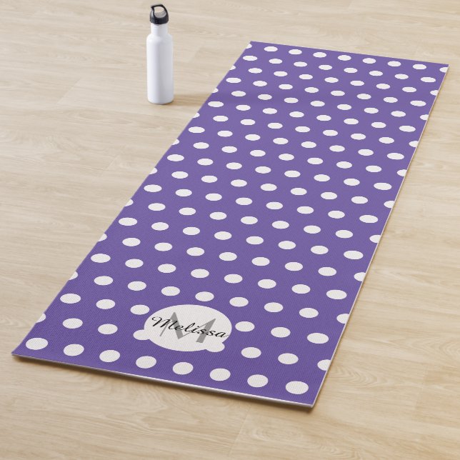 Violett lila Pollenpunktmuster Monogramm Yogamatte (Beispiel)