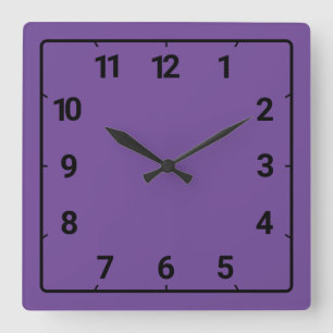 Violett lila quadratische wanduhr