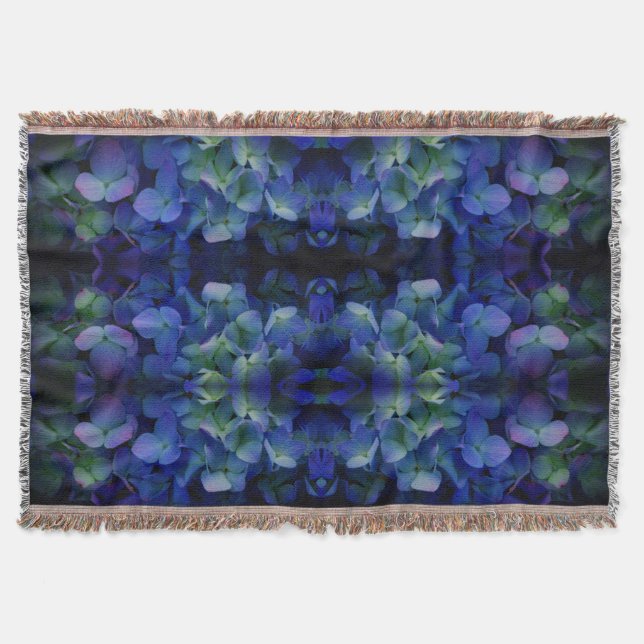 Violett lila-rosa-blaue Hydrangeas-Blume Decke (Vorderseite)