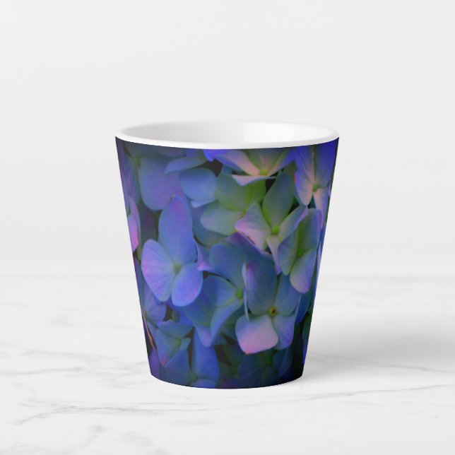 Violett lila-rosa-blaue Hydrangeas Blume Mama Milchtasse (Vorderseite)
