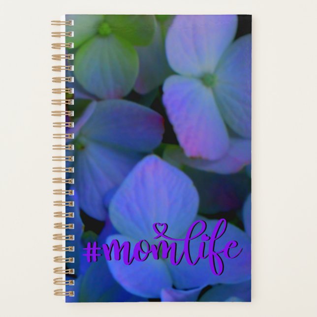 Violett lila rosa blaue Hydrangeas-Blume Planer (Vorderseite)