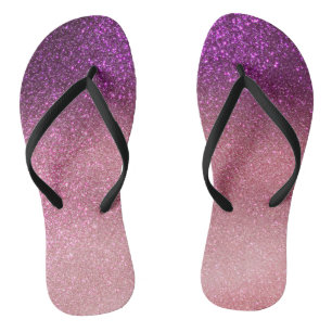 Violett Lila rosa Triple Glitzer Ombre Gradient Flip Flops