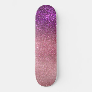 Violett Lila rosa Triple Glitzer Ombre Gradient Skateboard