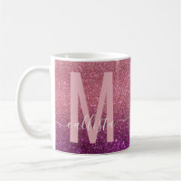 Violett Lila rosa Triple Glitzer Ombre Monogram