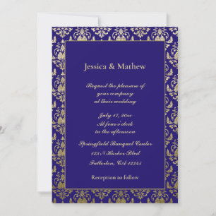 Violett-Lila- und Goldmuster Moderne Hochzeit Einladung
