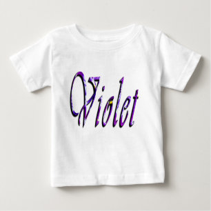 Violett, Mädchenname, Logo, weißer T - Shirt des B