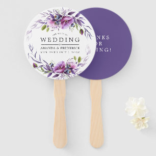 Violett Mohnblume Gastgeschenk Hochzeit Fächer