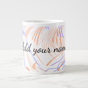 Violett orange Aquarell abstrakt Namenstext th Jumbo-Tasse