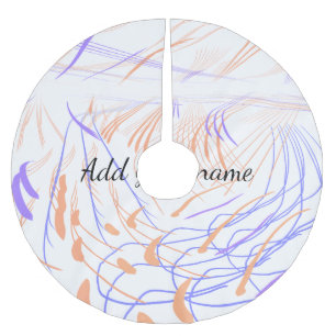 Violett orange Wasserfarbe abstrakt Namenstext th Polyester Weihnachtsbaumdecke