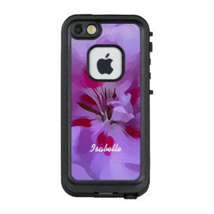 Violett Pink Abstrakte Hibiskus Blume Personalisie LifeProof FRÄ’ iPhone SE/5/5s Hülle