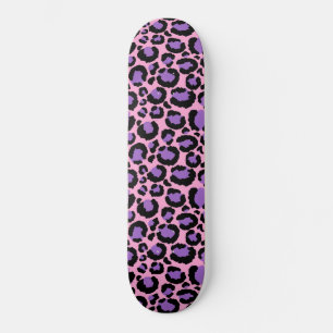 Violett Pink Cheetah Leopard Muster Tierlover Skateboard