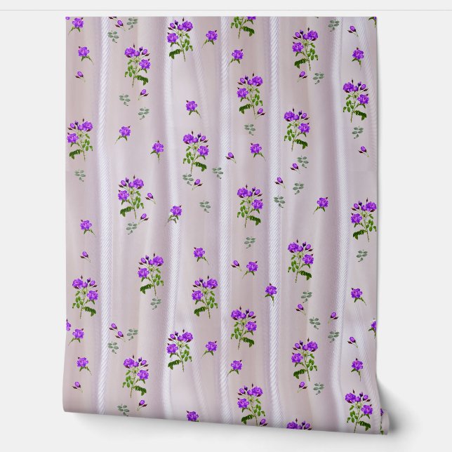 Violett Purplisch-Rose auf Magenta-Pink-Seide Tapete (Abrollen)