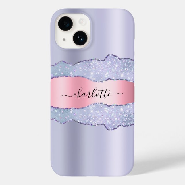 Violett-Rosa-Adlernamenskript Case-Mate iPhone Hülle (Rückseite)