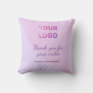 Violett rosa Ihr Logo mit uns Social Media verbind Kissen