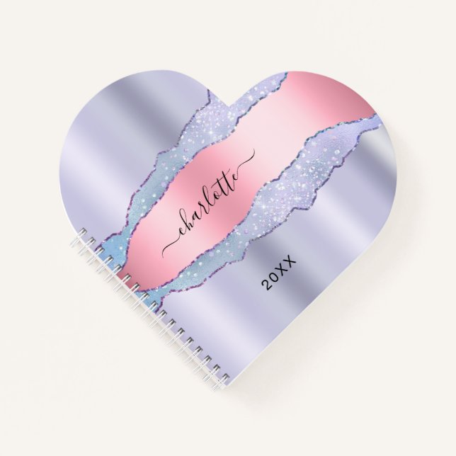 Violett Rosa-Rosa-Adlermädchen Notizbuch (Vorderseite)